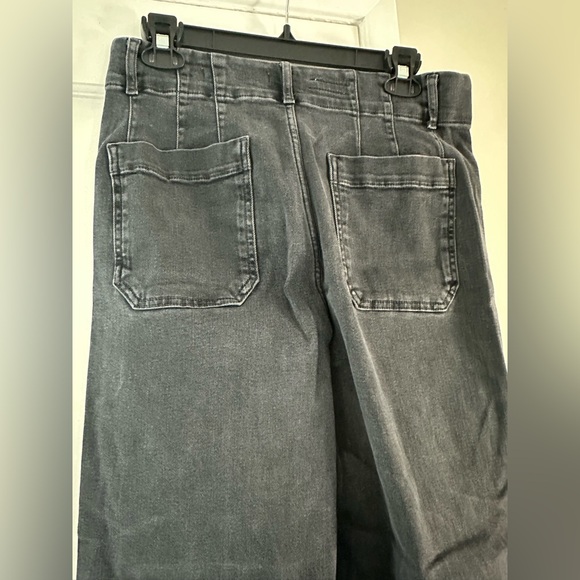 Pilcro The Skipper Charcoal Wide-Leg  High Rise Jeans - Picture 2 of 10